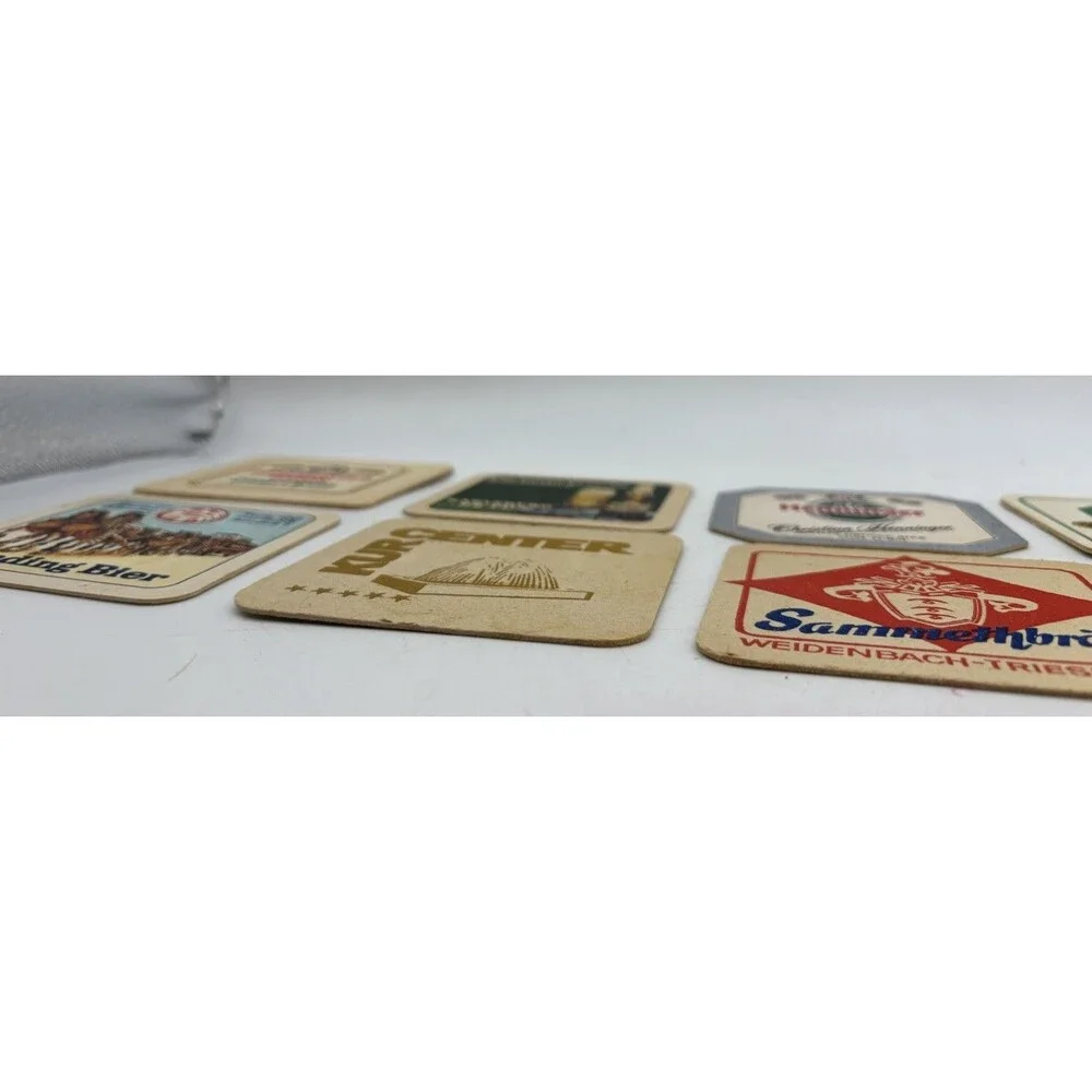 10 Vintage German Beer Coasters Binding Henninger Dortmunder Fuchs Breweriana